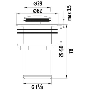 Ferro Korek automatyczny klik-klak 5/4" mały chrom (S283B) 2