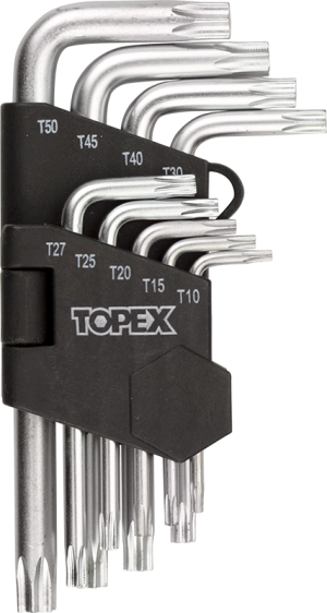 Topex Zestaw kluczy trzpieniowych torx typ L T10-T50 9szt. (35D960) 1