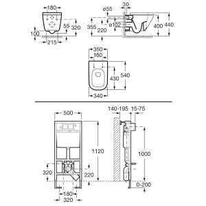 Zestaw podtynkowy Roca Duplo Gap stelaż + miska wc (A89009000G) 2