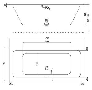 Wanna Koło Modo prostokątna 170 x 75cm (XWP1171000) 2
