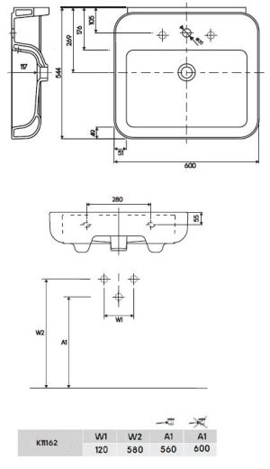 Umywalka Koło Ego By Antonio Citterio 60cm (K11162000) 2