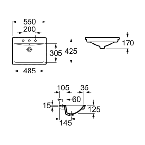 Umywalka Roca Diverta 55cm (A327116000) 2