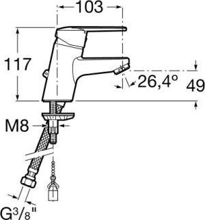 Bateria umywalkowa Roca Victoria stojąca chrom (A5A3125C00) 4