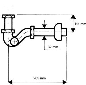 Syfon McAlpine rurowy 5/4" z czyszczeniem bocznym chrom (225CB) 2
