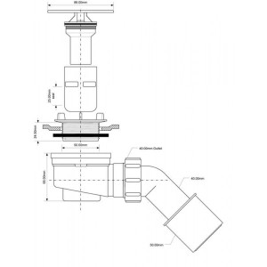 Syfon McAlpine Syfon brodzikowy z pokrywą 52mm chrom (HC252588B) 2