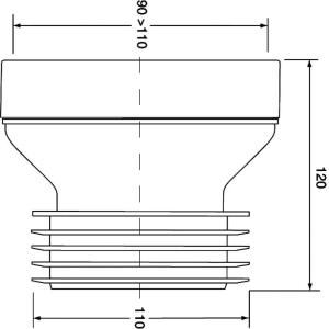 McAlpine Złącze WC proste 110mm 90° WC-CON1 2