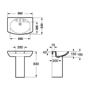 Umywalka Roca Dama Senso 65cm (A327511000) 2