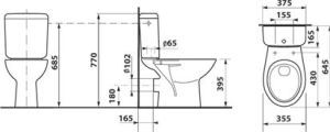 Zestaw kompaktowy WC Roca Madalena 64.5 cm cm biały (A349596000) 3