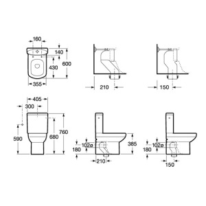 Zestaw kompaktowy WC Roca Miska kompaktowa WC Dama Senso (A342518000) 2