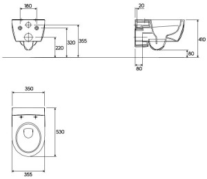 Miska WC Keramag 4U Rimfree wisząca (203460000) 2