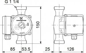 Grundfos Pompa CWU UP 20-45N 150 (95906472) 2