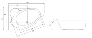 Wanna Cersanit Kaliope narożna asymetryczna lewa 170 x 110cm (S301-114) 2