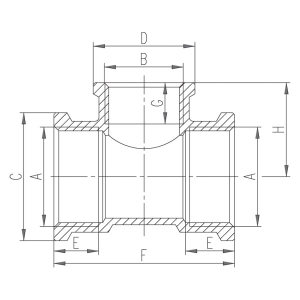 Ferro Trójnik mosiężny 1x3/4x1" (T10Z) 2