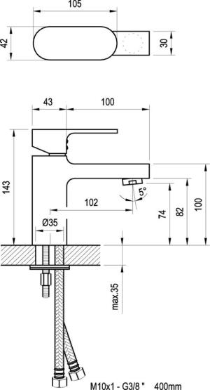 Bateria umywalkowa Ravak Chrome stojąca chrom (X070041) 2