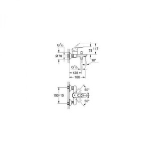 Bateria wannowa Grohe BauLoop ścienne chrom (23341000) 2