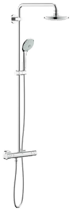 Zestaw prysznicowy Grohe Euphoria System z deszczownicą z baterią termostatyczną chrom (27296001) 1