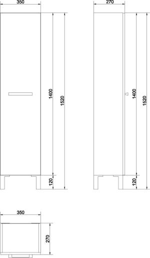 Cersanit Słupek Mesta 35cm jesion ciemny (S565-001) 2