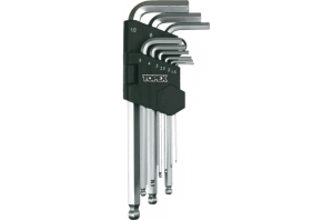 Topex Zestaw kluczy imbusowych hex typ L 1,5-10mm z kulką 9szt. (35D957) 1