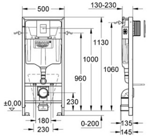 Stelaż Grohe Rapid SL Fresh 5 w 1 do miski wiszącej (38827000) 2