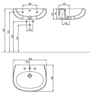 Umywalka Koło Ovum By Antonio Citterio 60cm Reflex (L41160900) 2