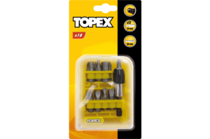 Topex Końcówki wkrętakowe z uchwytem 18szt. (39D363) 2