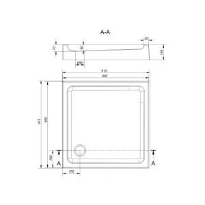 Brodzik Cersanit Tako kwadratowy 90 cm x 90 cm (S204-012) 2