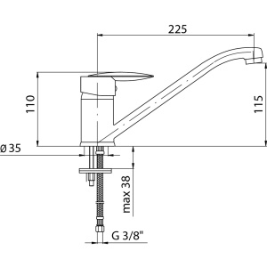 Bateria kuchenna Valvex Delta stojąca chrom (2450080) 2