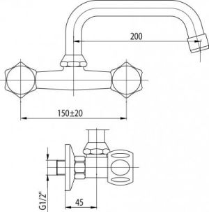 Bateria umywalkowa Valvex Class ścienna chrom (2446010) 2