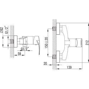 Bateria prysznicowa Ferro Brado chrom (01A.BBO7) 2