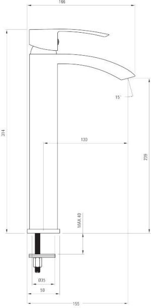 Bateria umywalkowa Deante Vigo stojąca chrom (BDW 020K) 2