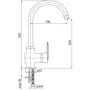 Bateria kuchenna Valvex Delta stojąca chrom (2450060) 2