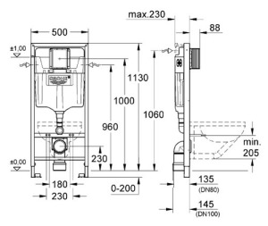 Stelaż Grohe Arena Cosmopolitan 3w1 do miski wiszącej (38981000) 2