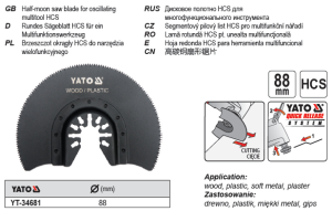 Yato Brzeszczot okrągły HCS do narzędzia wielofunkcyjnego 88mm (YT-34681) 2