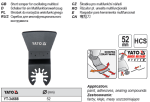 Yato Skrobak do narzędzia wielofunkcyjnego 52mm YT-34688 2