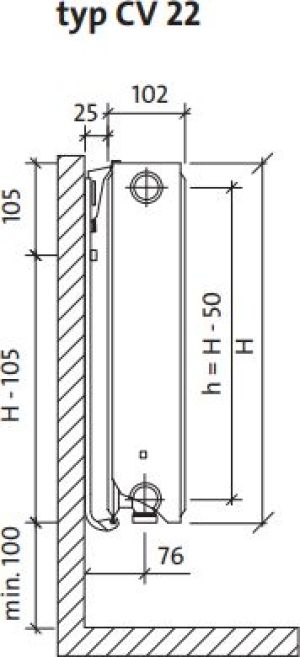 Purmo Grzejnik stalowy Ventil Compact 22 200 x 800mm (F072202008011300) 6