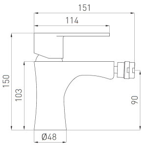 Bateria bidetowa Ferro Algeo stojąca chrom (BAG6) 2