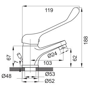 Bateria umywalkowa Ferro Vasto Medico stojąca chrom (BVAM2) 2