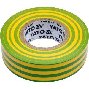 Yato Taśma elektroizolacyjna 19x0,13mm/20m PVC, izolacja-max 40kV /żółto-zielony/ - YT-81655 1