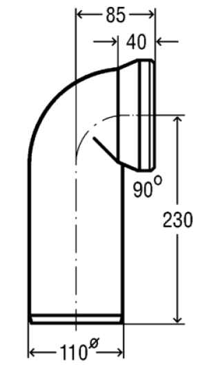 Viega Przyłącz kolanowy 90° PVC 110/90 - 100551 2