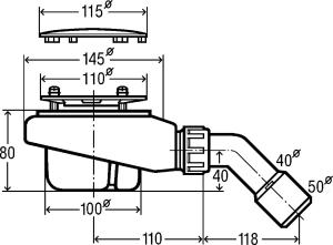 Syfon Viega Syfon brodzikowy Tempoplex z pokrywą 90mm chrom (703394) 2