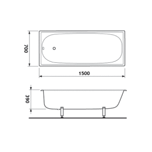 Wanna Roca Madalena prostokątna 150 x 70cm (DB50E2200A) 2