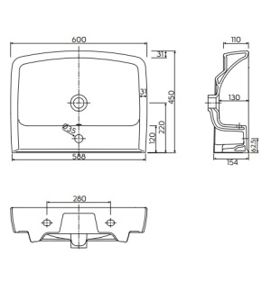 Umywalka Koło Rekord 60cm (K91962000) 2