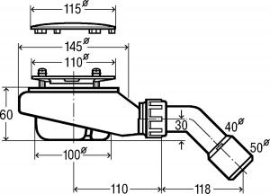 Syfon Viega Syfon brodzikowy Tempoplex z pokrywą 90mm chrom (634100) 2