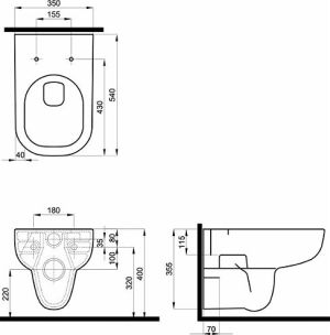 Miska WC Koło Traffic wisząca (L93100000) 2