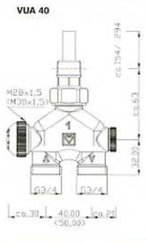 Herz Zawór czterodrogowy prosty VUA 40 1/2" - 1 7783 41 2