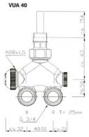 Herz Zawór czterodrogowy prosty VUA 40 1/2" - 1 7783 41 3