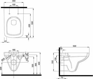 Miska WC Koło Nova Pro Rimfree wisząca (M33123000) 2