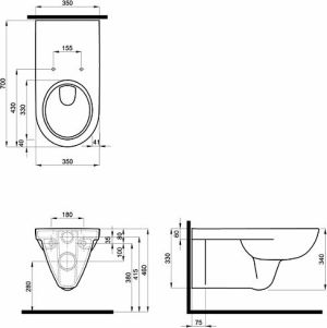 Miska WC Koło Nova Pro Bez Barier Rimfree wisząca (M33520000) 2