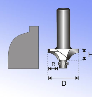 Dedra Frez zaokrąglający wklęsły z łożyskiem 8mm - 07F132B 2
