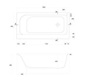 Wanna Cersanit Smart narożna asymetryczna lewa 160 x 80cm (S301-119) 3